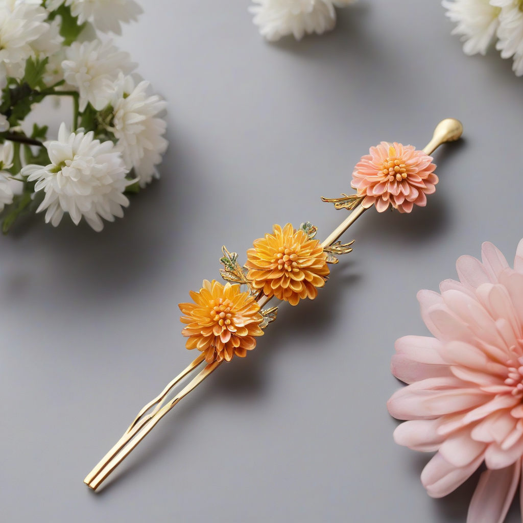 a hairpin with chrysanthemum design by मुफ्त एआई छवि जनरेटर - बिना लॉगिन के✨ | AIGAZOU