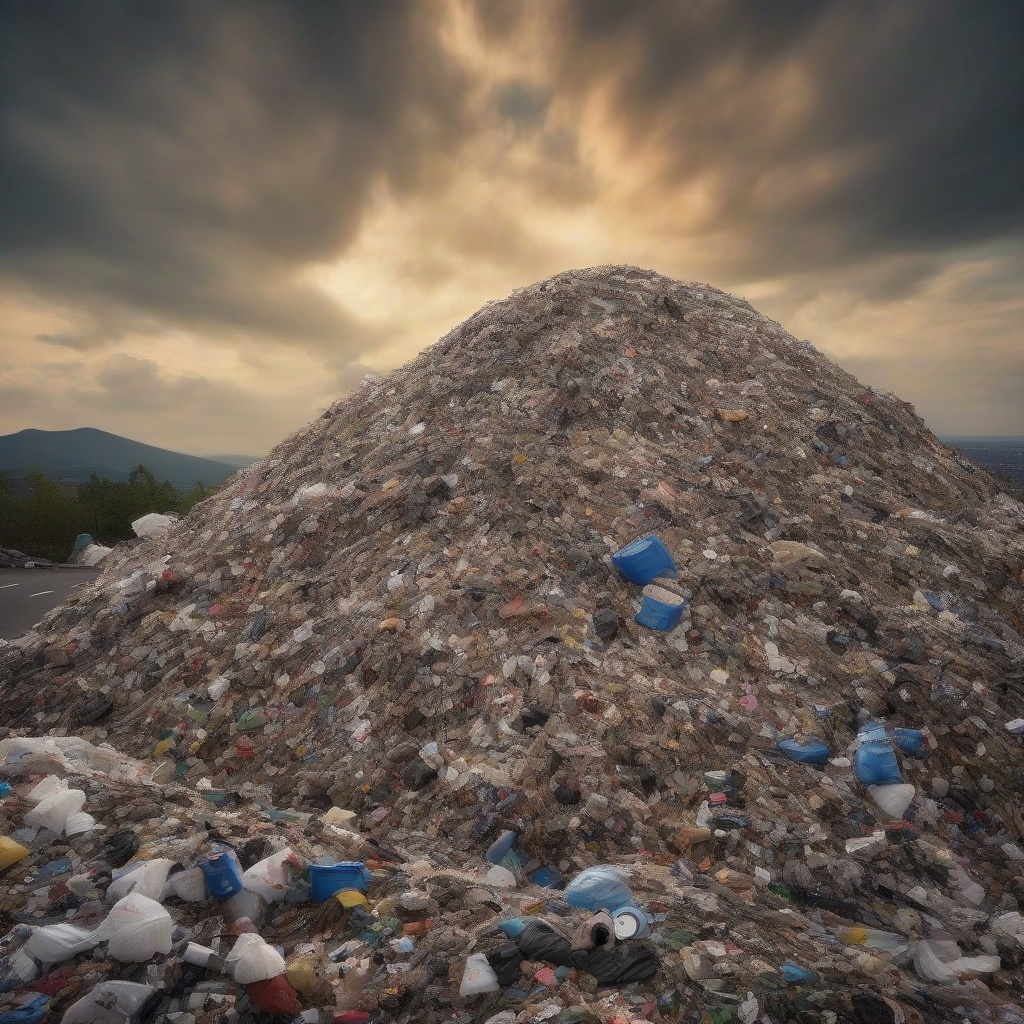 dramatic garbage mountain by मुफ्त एआई छवि जनरेटर - बिना लॉगिन के✨ | AIGAZOU