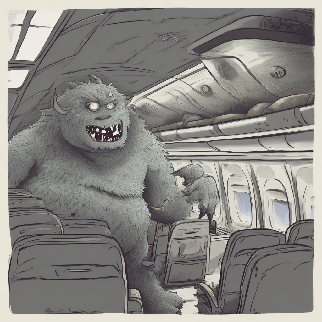 a monster on a plane by मुफ्त एआई छवि जनरेटर - बिना लॉगिन के✨ | AIGAZOU