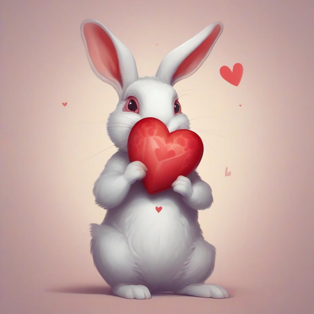 a rabbit holding a heart in its hands by मुफ्त एआई छवि जनरेटर - बिना लॉगिन के✨ | AIGAZOU