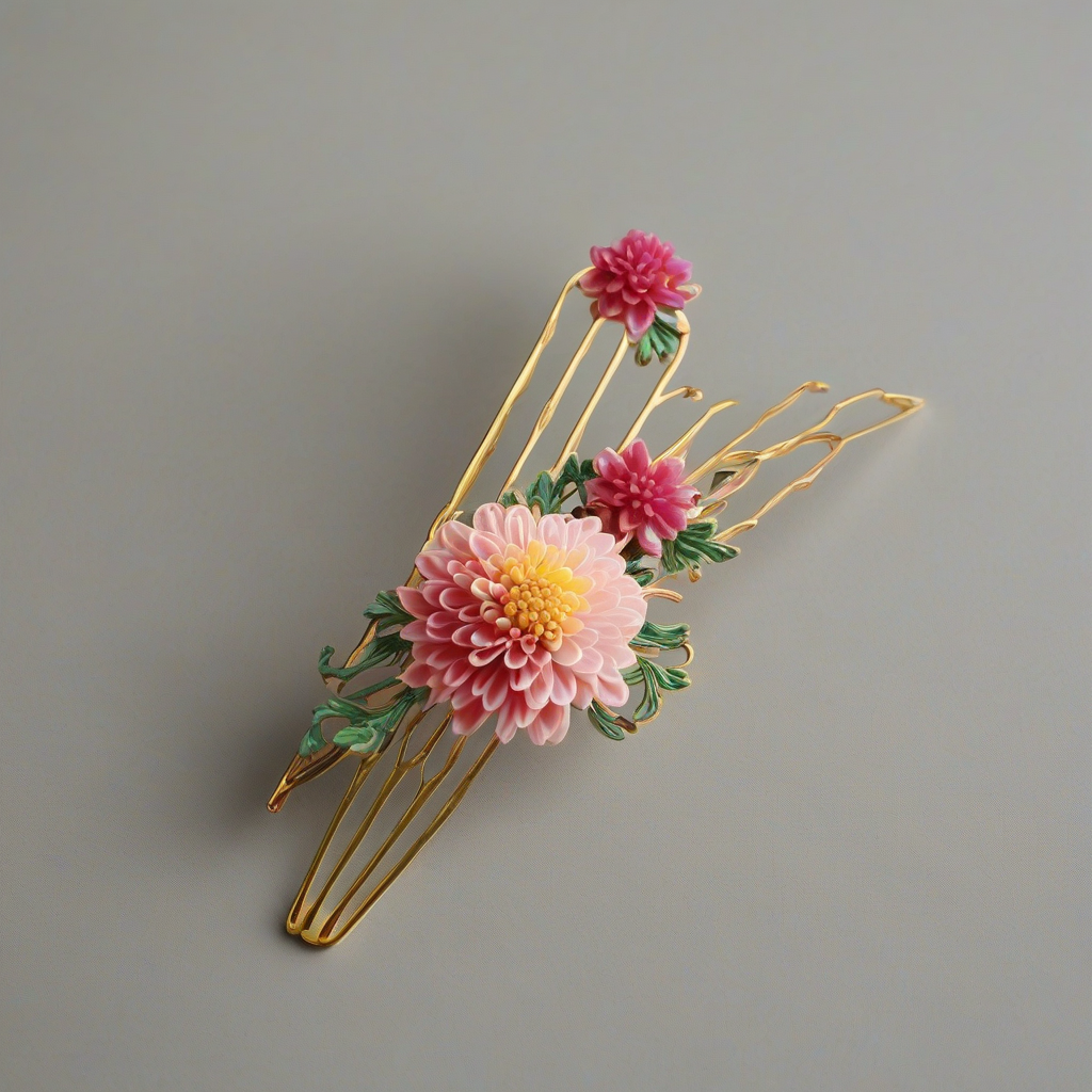 a hairpin with chrysanthemum design by मुफ्त एआई छवि जनरेटर - बिना लॉगिन के✨ | AIGAZOU