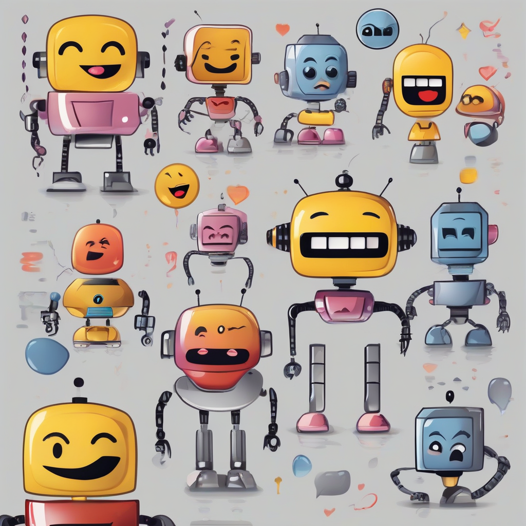 various emotional emojis displayed on robot by मुफ्त एआई छवि जनरेटर - बिना लॉगिन के✨ | AIGAZOU