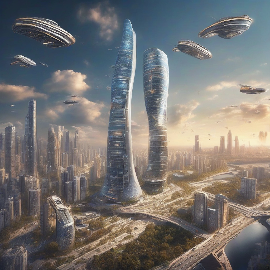 future society life skyscrapers flying people drones by मुफ्त एआई छवि जनरेटर - बिना लॉगिन के✨ | AIGAZOU