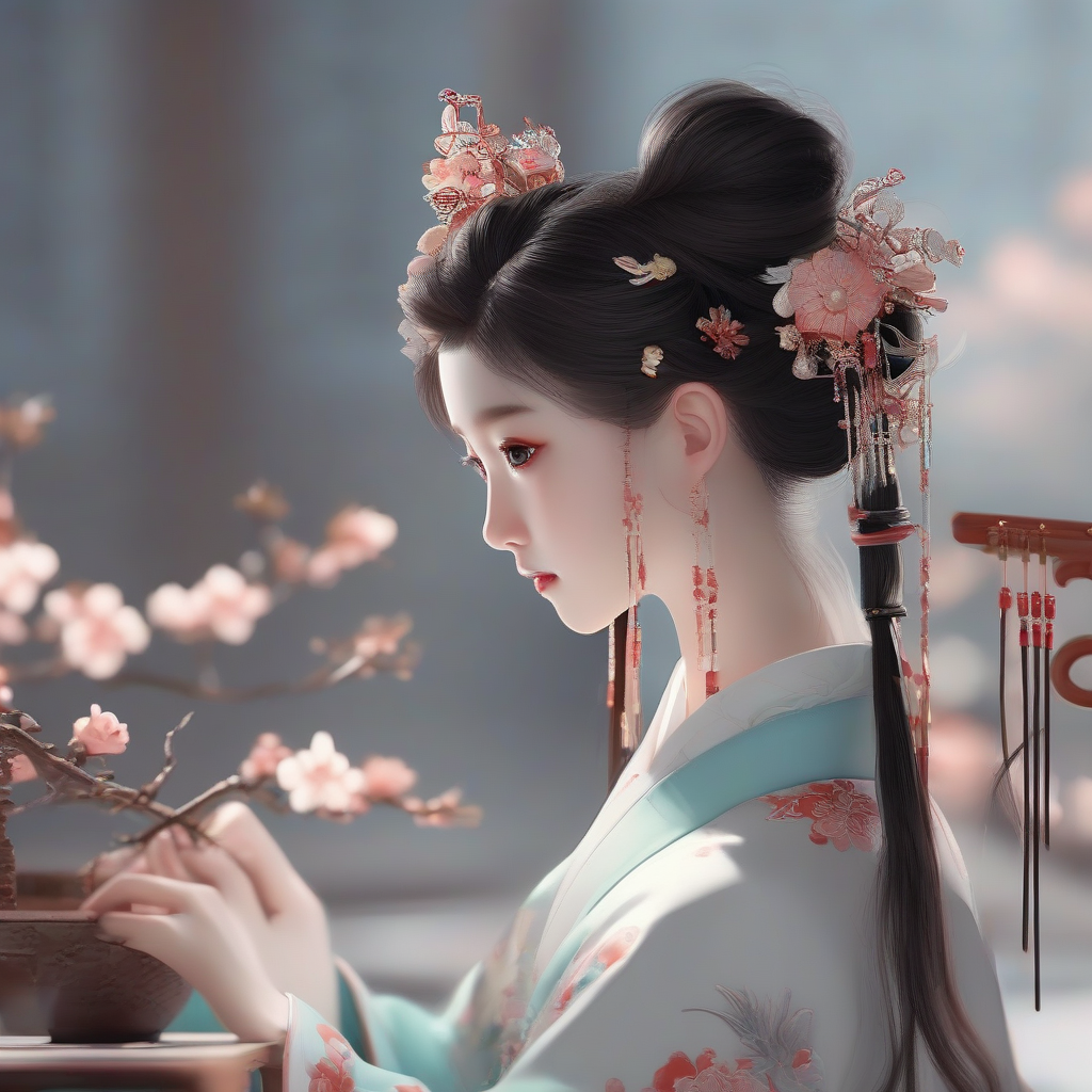 a delicate 4k chinese style girl with a beautiful hairpin by मुफ्त एआई छवि जनरेटर - बिना लॉगिन के✨ | AIGAZOU