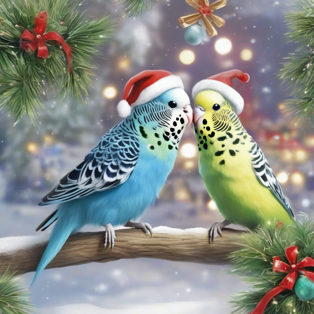 christmas dressed budgie greeting in landscape by मुफ्त एआई छवि जनरेटर - बिना लॉगिन के✨ | AIGAZOU