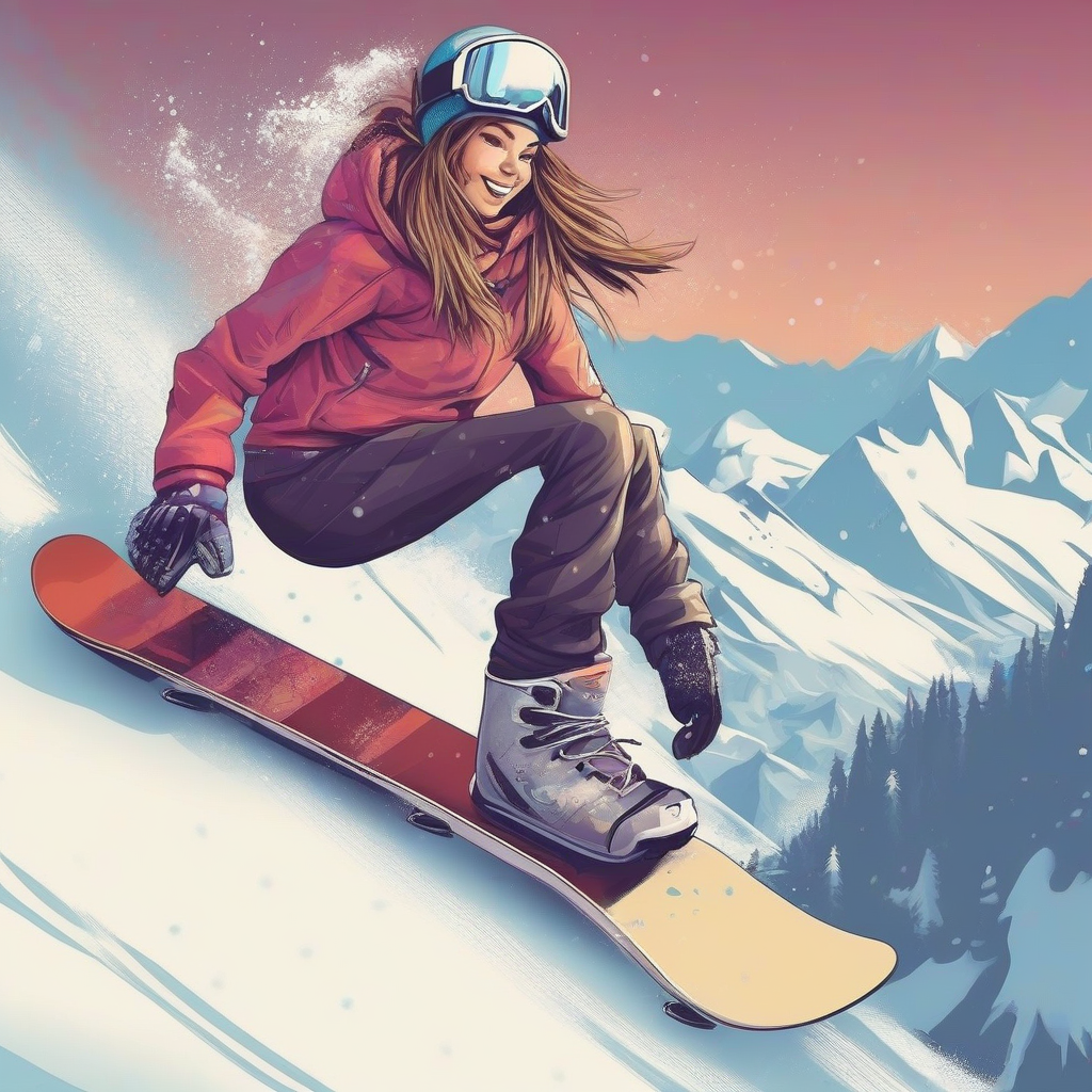 snowboarding girl by Générateur d'images par IA gratuit - Aucune connexion nécessaire✨ | AIGAZOU