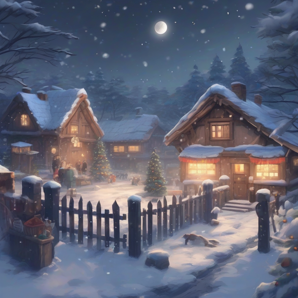 a snowy village and a magical christmas star by मुफ्त एआई छवि जनरेटर - बिना लॉगिन के✨ | AIGAZOU