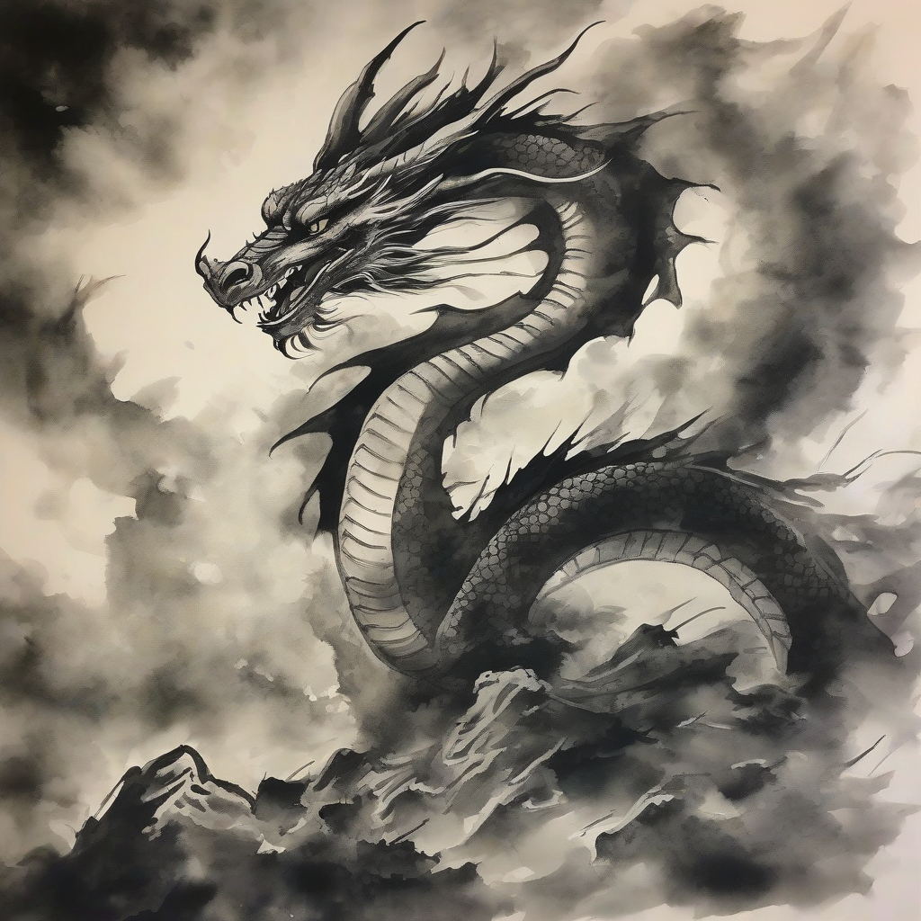 ink painting of a dragon by मुफ्त एआई छवि जनरेटर - बिना लॉगिन के✨ | AIGAZOU