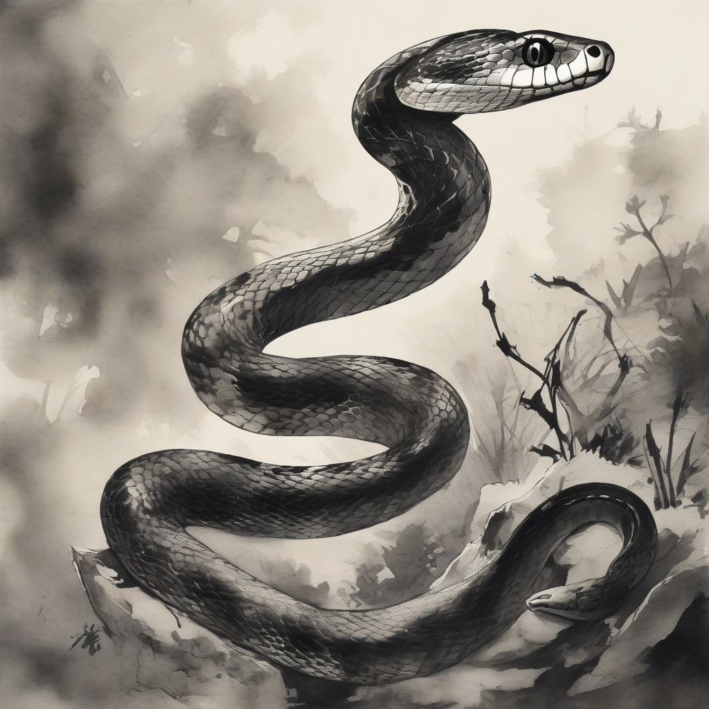 snake ink painting illustration by मुफ्त एआई छवि जनरेटर - बिना लॉगिन के✨ | AIGAZOU