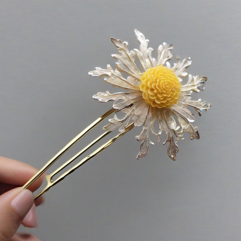 a hairpin with chrysanthemum design by मुफ्त एआई छवि जनरेटर - बिना लॉगिन के✨ | AIGAZOU