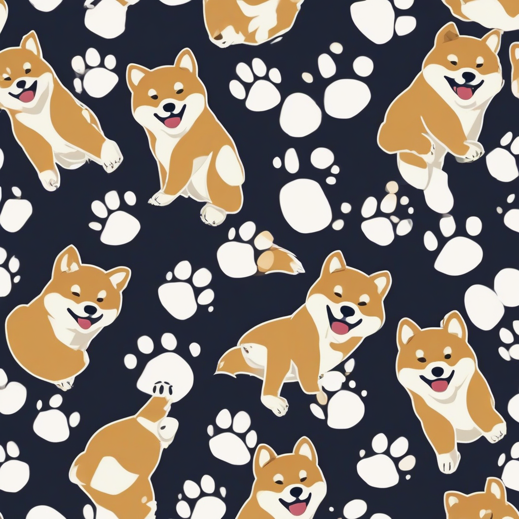 shiba inu paw prints cute logo by मुफ्त एआई छवि जनरेटर - बिना लॉगिन के✨ | AIGAZOU