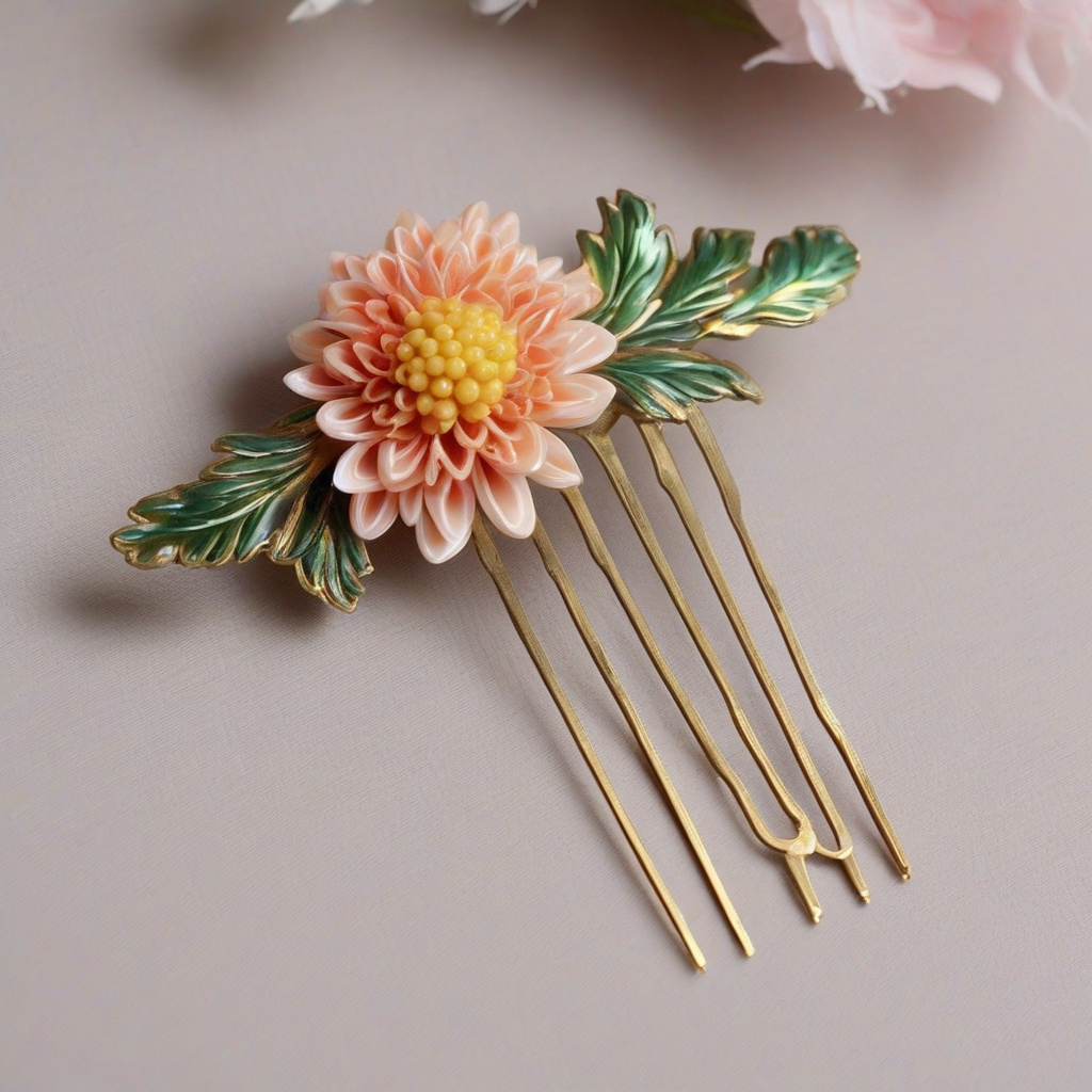 a hairpin with chrysanthemum design by मुफ्त एआई छवि जनरेटर - बिना लॉगिन के✨ | AIGAZOU