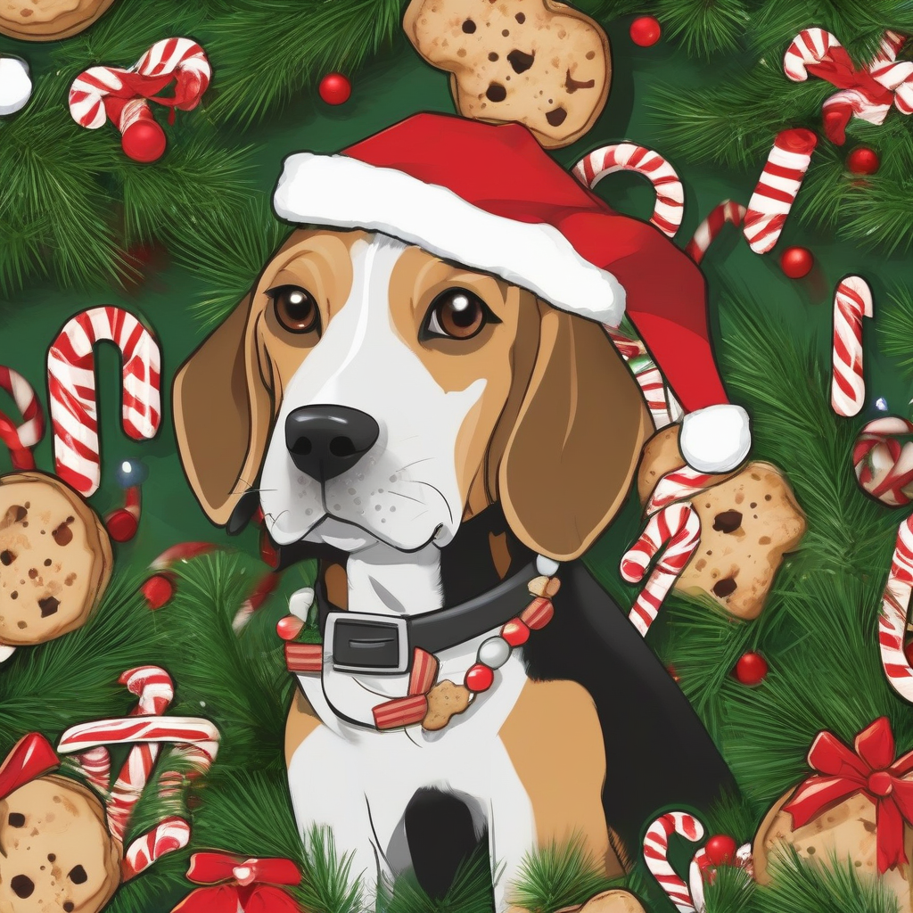 a sweet beagle under a decorated christmas tree by मुफ्त एआई छवि जनरेटर - बिना लॉगिन के✨ | AIGAZOU