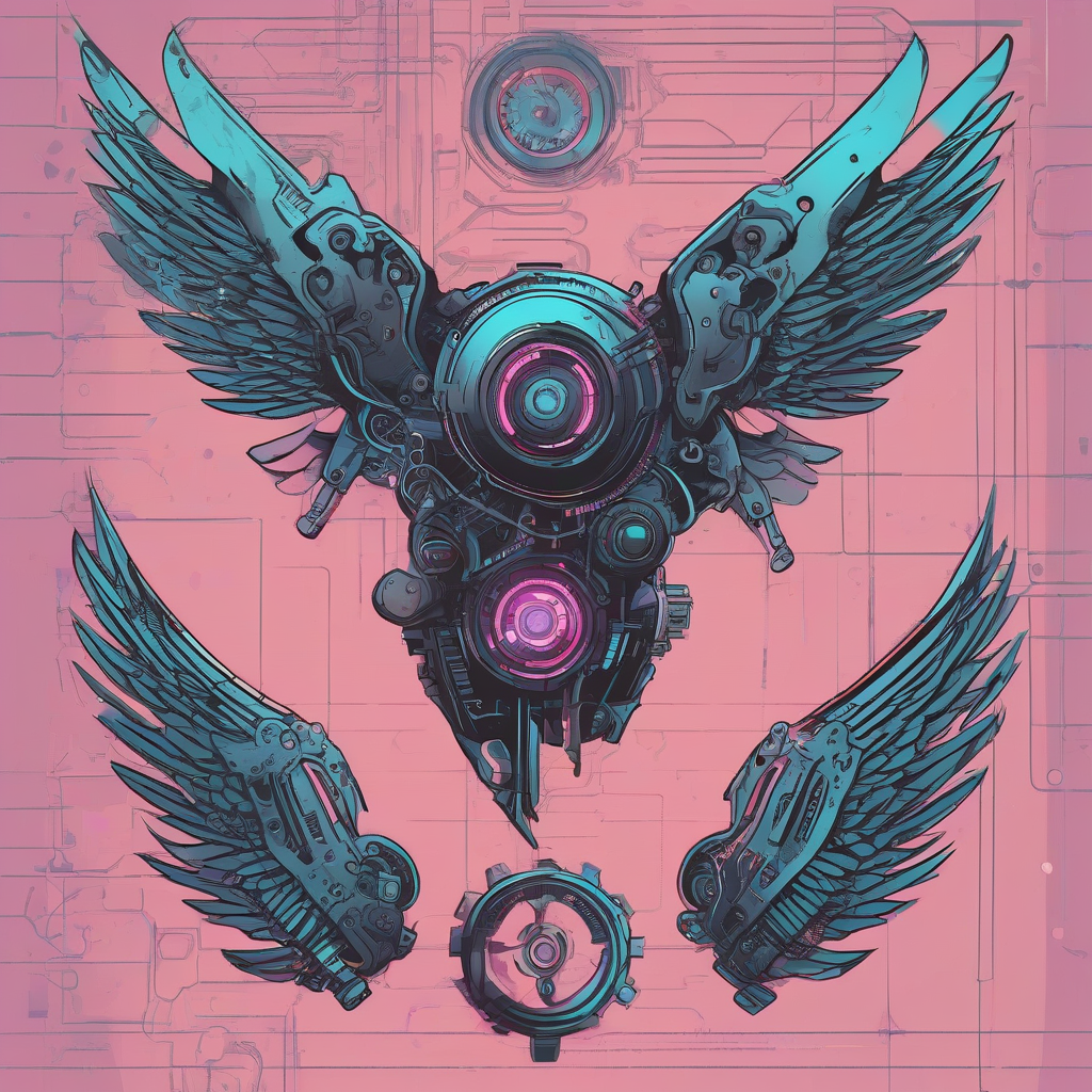 cyberpunk mechanical wings vector art by मुफ्त एआई छवि जनरेटर - बिना लॉगिन के✨ | AIGAZOU