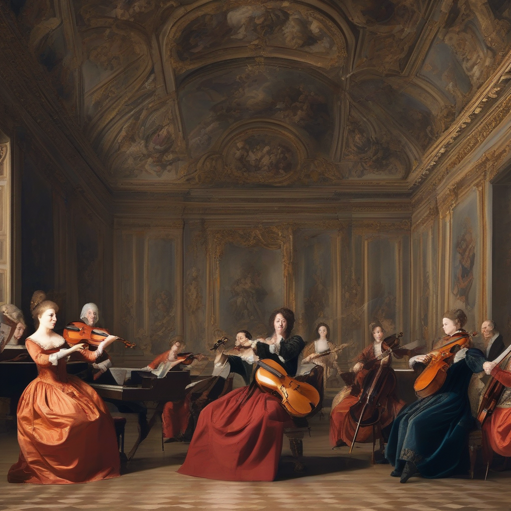 baroque music performance scene by 免费AI图像生成工具 | AIGAZOU