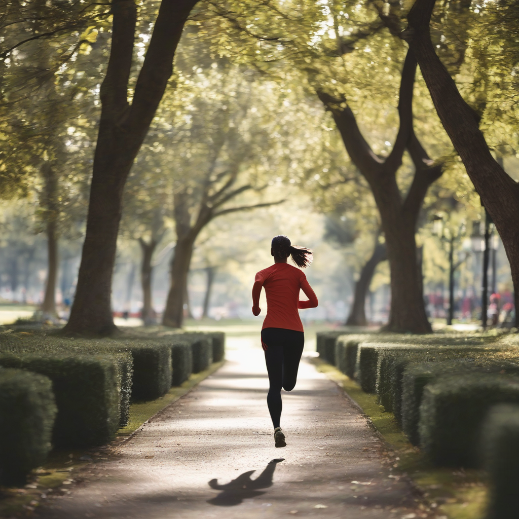 running in the park by मुफ्त एआई छवि जनरेटर - बिना लॉगिन के✨ | AIGAZOU