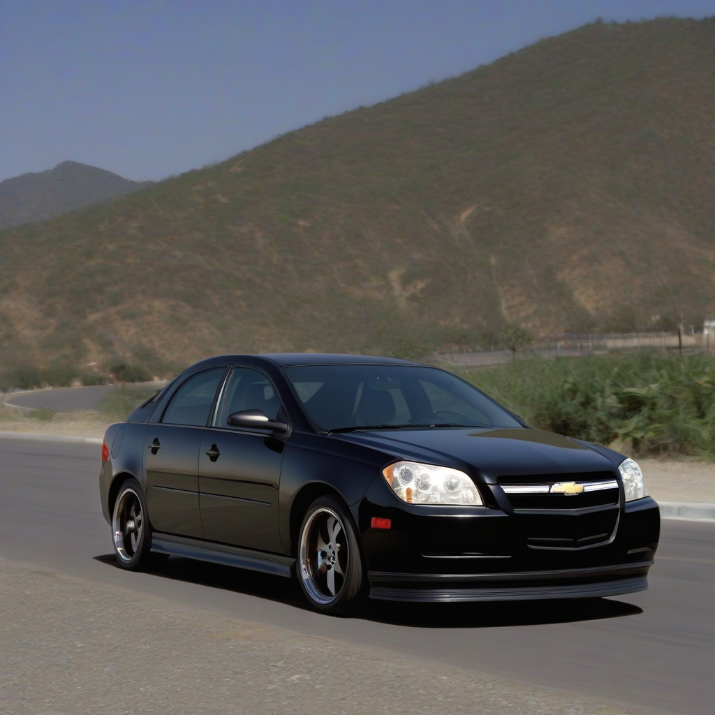 chevrolet malibu 2006 hatchback negro rines deportivos negros caliper rojo por carretera de mexico by मुफ्त एआई छवि जनरेटर - बिना लॉगिन के✨ | AIGAZOU