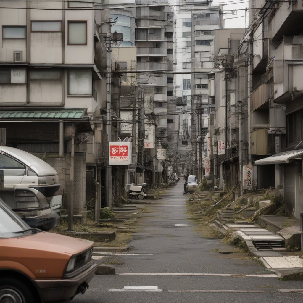 modern japanese cityscape feeling of decline by मुफ्त एआई छवि जनरेटर - बिना लॉगिन के✨ | AIGAZOU