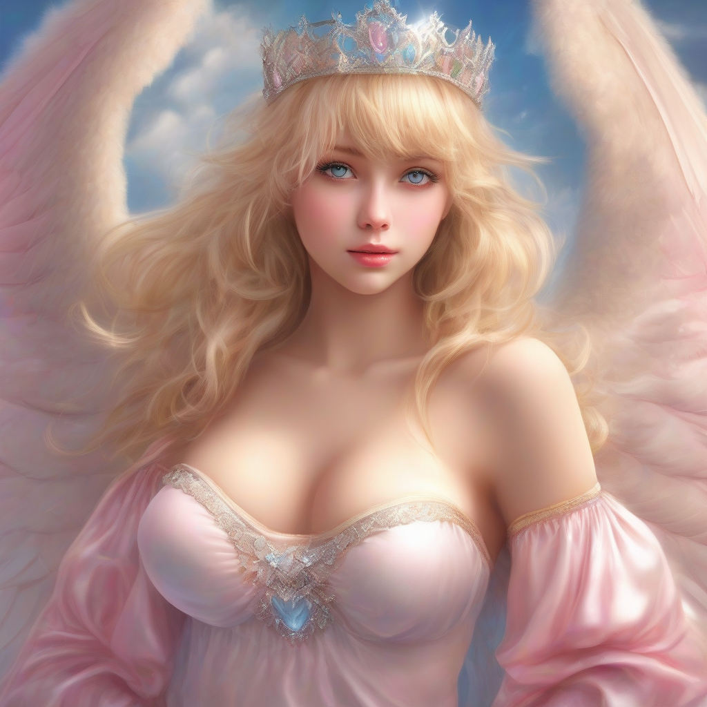 beautiful teenage female angel with translucent pink wings by Générateur d'images par IA gratuit - Aucune connexion nécessaire✨ | AIGAZOU