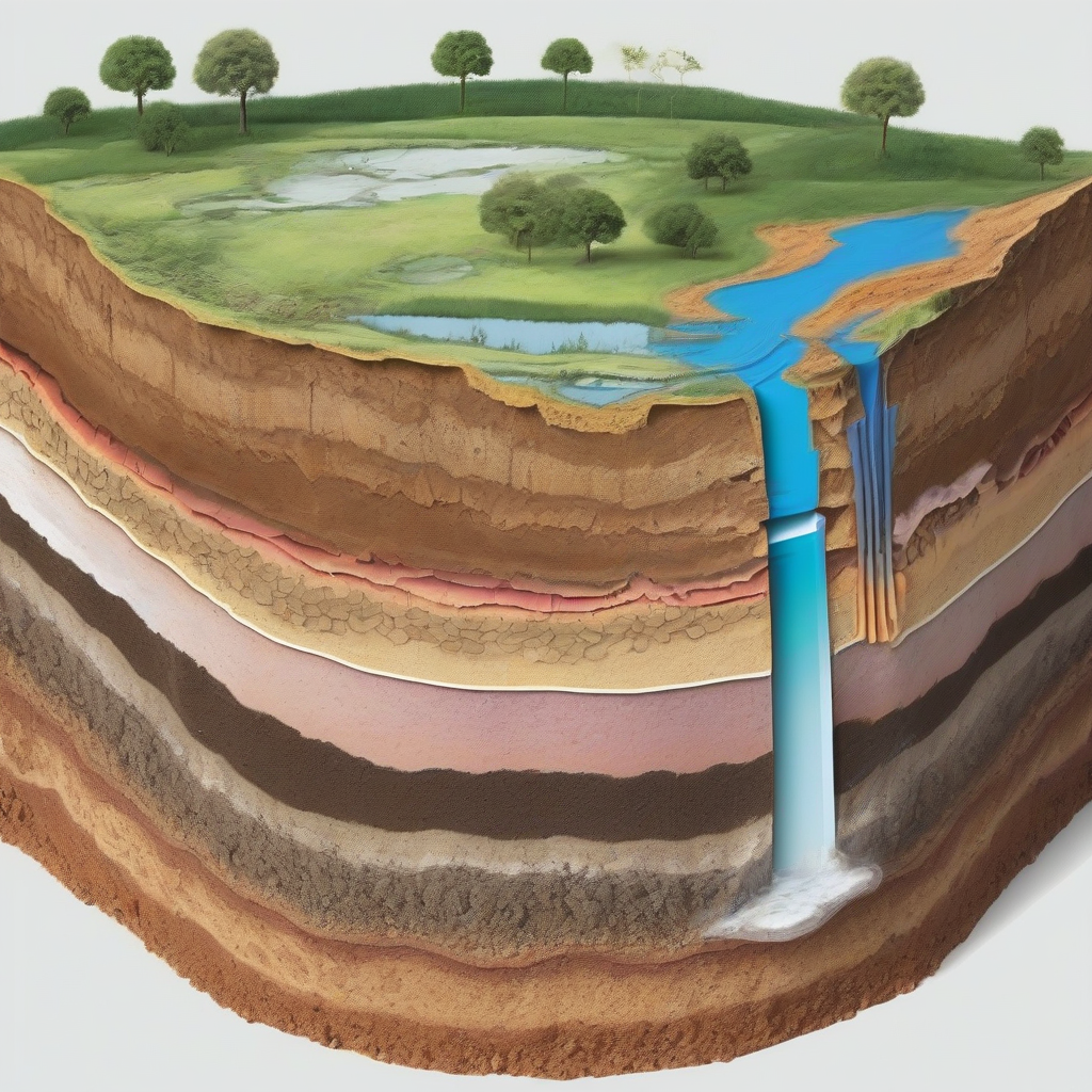 earth cross section layers with water layer by मुफ्त एआई छवि जनरेटर - बिना लॉगिन के✨ | AIGAZOU