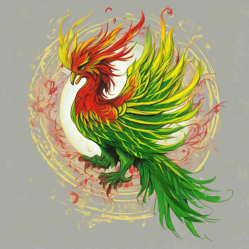 the green yellow red phoenix by मुफ्त एआई छवि जनरेटर - बिना लॉगिन के✨ | AIGAZOU