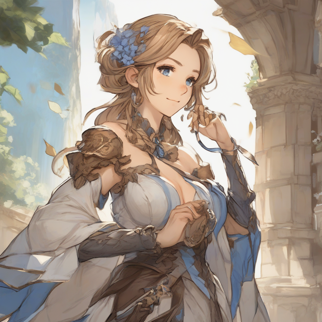 beautiful female character in granblue fantasy style facing right by मुफ्त एआई छवि जनरेटर - बिना लॉगिन के✨ | AIGAZOU