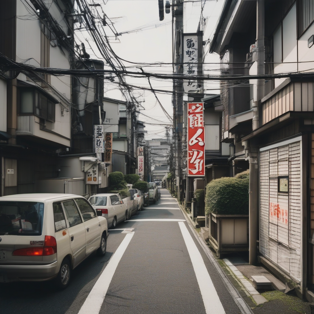 modern japanese streets back alleys by أداة مجانية لإنشاء الصور بالذكاء الاصطناعي - إنشاء الصور بدون تسجيل الدخول | AIGAZOU