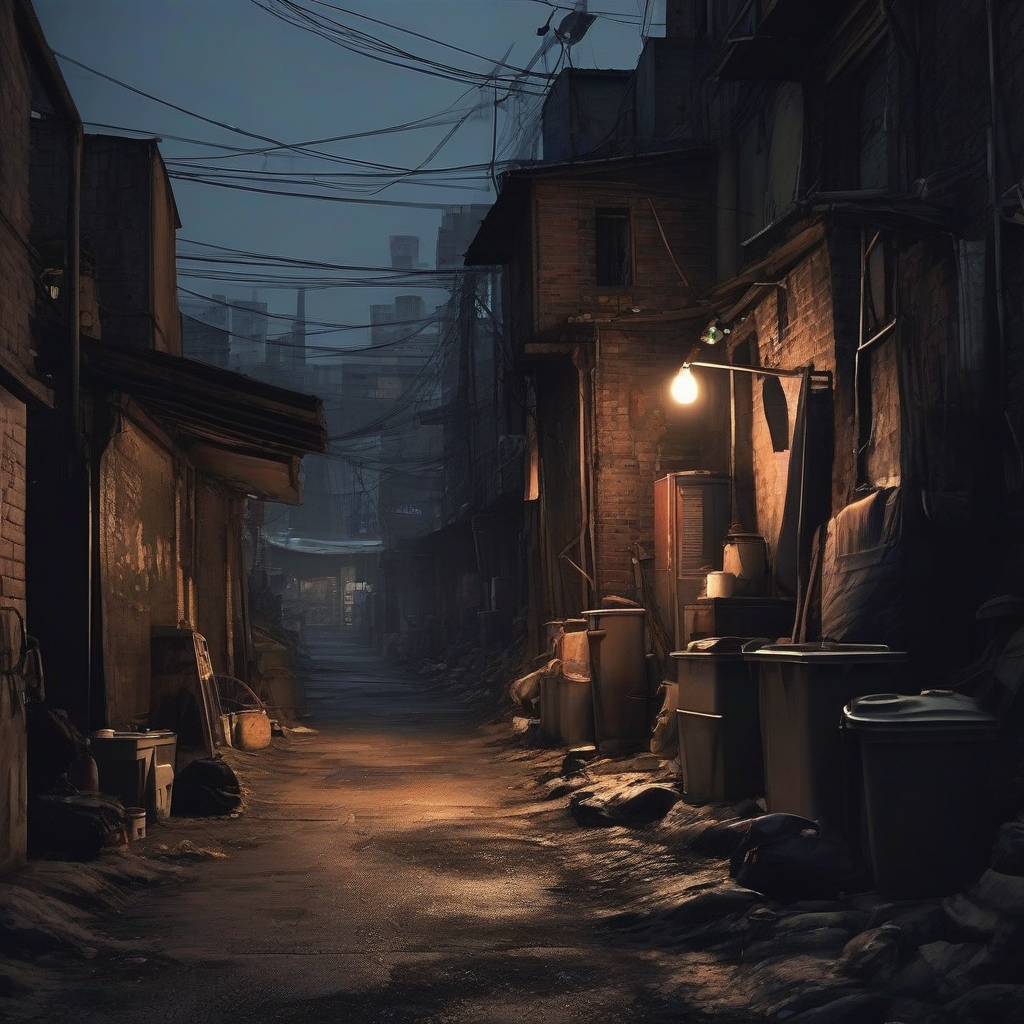 dark alley in slum at night by मुफ्त एआई छवि जनरेटर - बिना लॉगिन के✨ | AIGAZOU