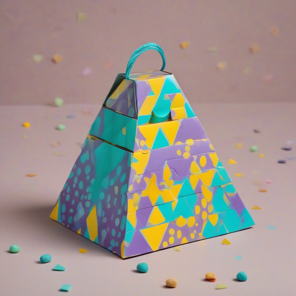 pyramid shaped snack package with handle and vertical box by Générateur d'images par IA gratuit - Aucune connexion nécessaire✨ | AIGAZOU