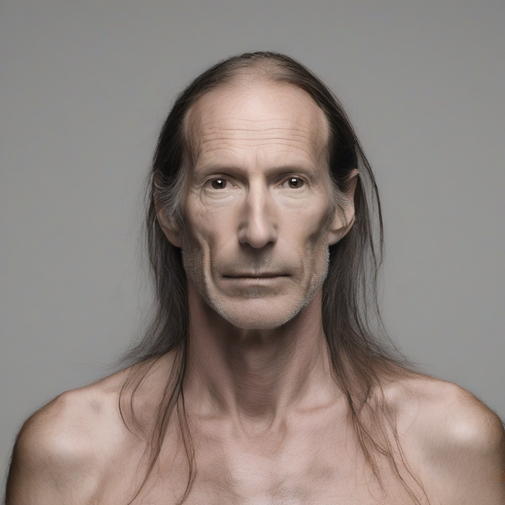 face of a 50 year old man very thin with long hair by मुफ्त एआई छवि जनरेटर - बिना लॉगिन के✨ | AIGAZOU