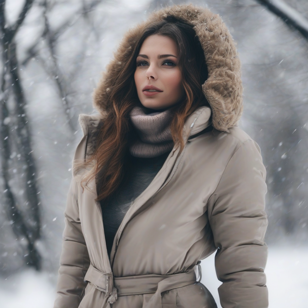 woman in snow with tight clothing by मुफ्त एआई छवि जनरेटर - बिना लॉगिन के✨ | AIGAZOU