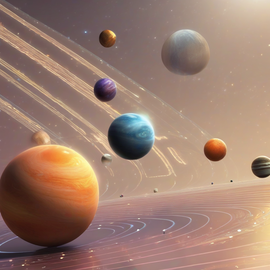 solar system 6 planets 3d colorful line fantasy planets by मुफ्त एआई छवि जनरेटर - बिना लॉगिन के✨ | AIGAZOU