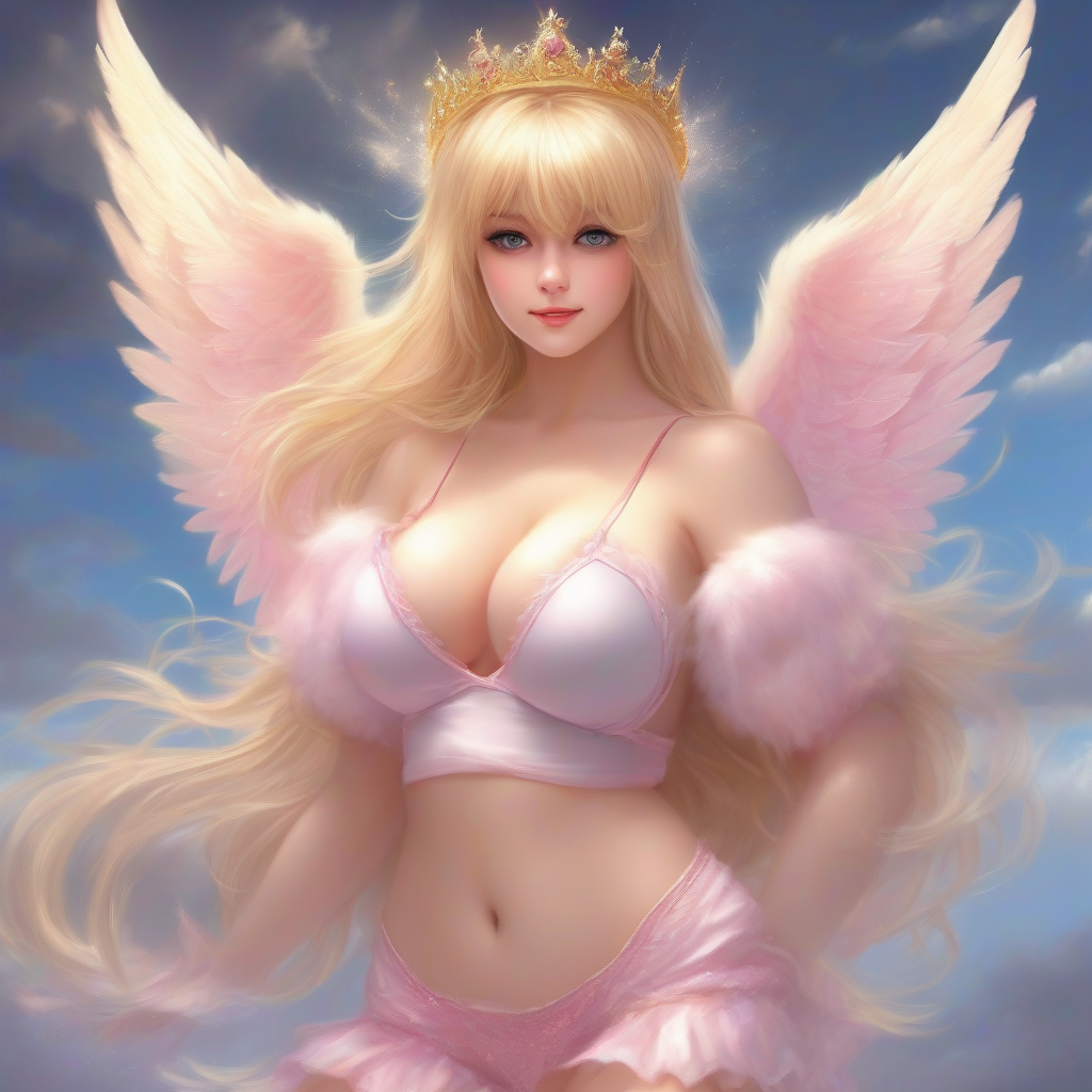 beautiful teenage female angel with translucent pink wings by मुफ्त एआई छवि जनरेटर - बिना लॉगिन के✨ | AIGAZOU