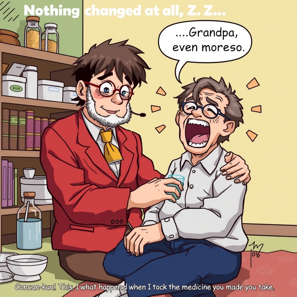 nothing changed grandpa conan kun this is what happened when i took the medicine you made me take by मुफ्त एआई छवि जनरेटर - बिना लॉगिन के✨ | AIGAZOU