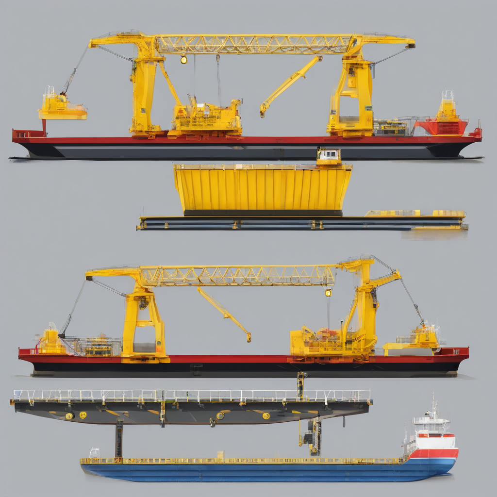 crane with suction on rails loading ship front side and top view by मुफ्त एआई छवि जनरेटर - बिना लॉगिन के✨ | AIGAZOU