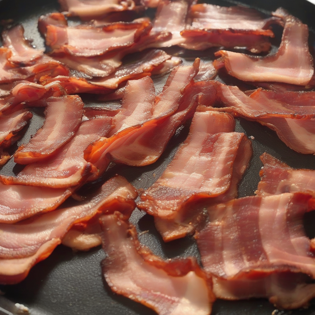 smoked bacon in the pan by 免费AI图像生成工具 | AIGAZOU