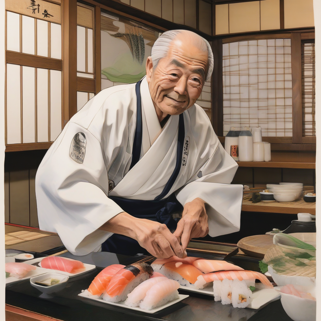 legendary sushi craftsman jiro by मुफ्त एआई छवि जनरेटर - बिना लॉगिन के✨ | AIGAZOU