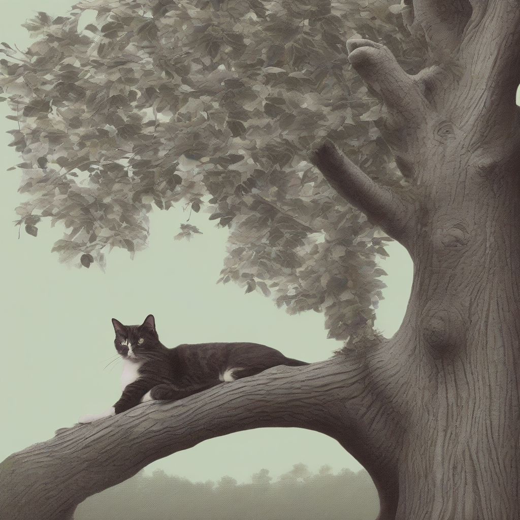 medieval tree next to cat by मुफ्त एआई छवि जनरेटर - बिना लॉगिन के✨ | AIGAZOU