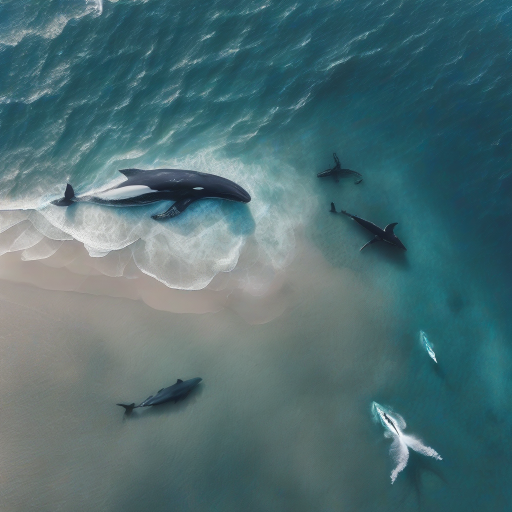 ocean in the bird perspective with a whale and a shark by मुफ्त एआई छवि जनरेटर - बिना लॉगिन के✨ | AIGAZOU