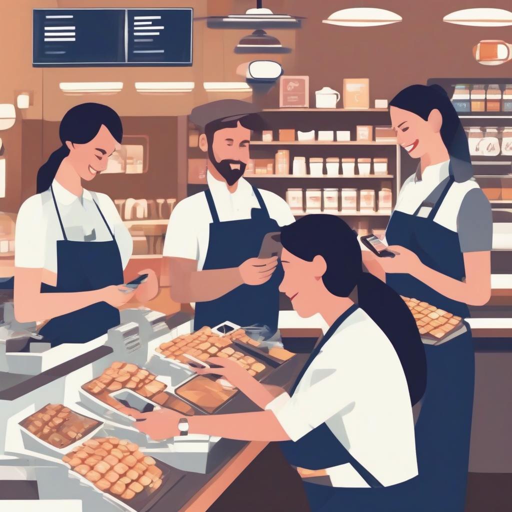 illustration vector art cafe employees by मुफ्त एआई छवि जनरेटर - बिना लॉगिन के✨ | AIGAZOU