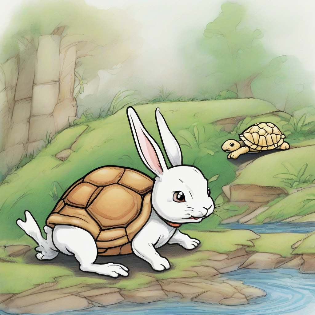 rabbits and turtles race hard by मुफ्त एआई छवि जनरेटर - बिना लॉगिन के✨ | AIGAZOU