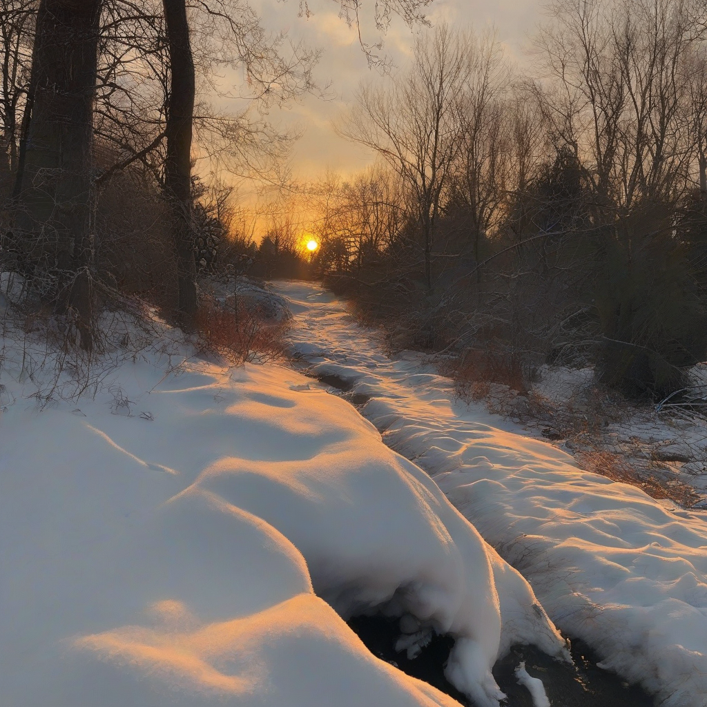 beautiful sunrise in winter by Générateur d'images par IA gratuit - Aucune connexion nécessaire✨ | AIGAZOU