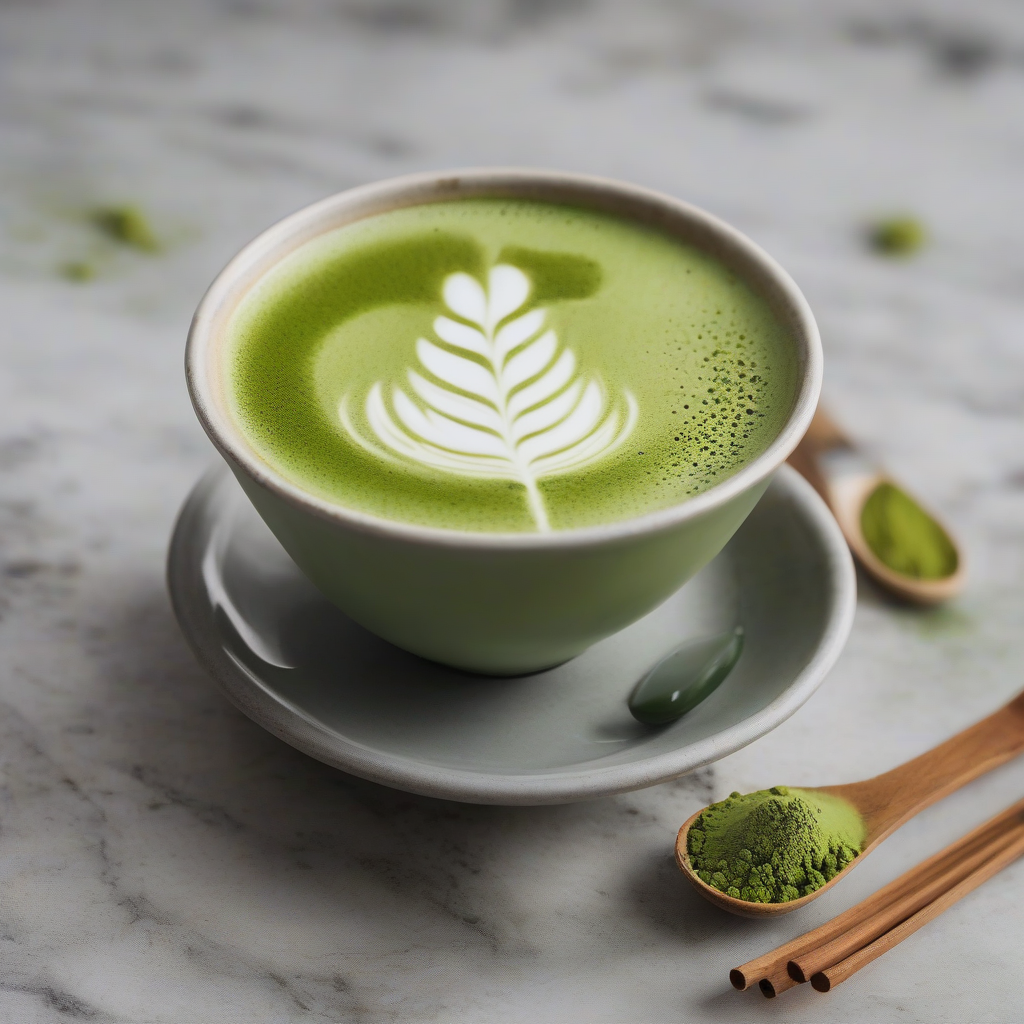 a cup of matcha latte by मुफ्त एआई छवि जनरेटर - बिना लॉगिन के✨ | AIGAZOU