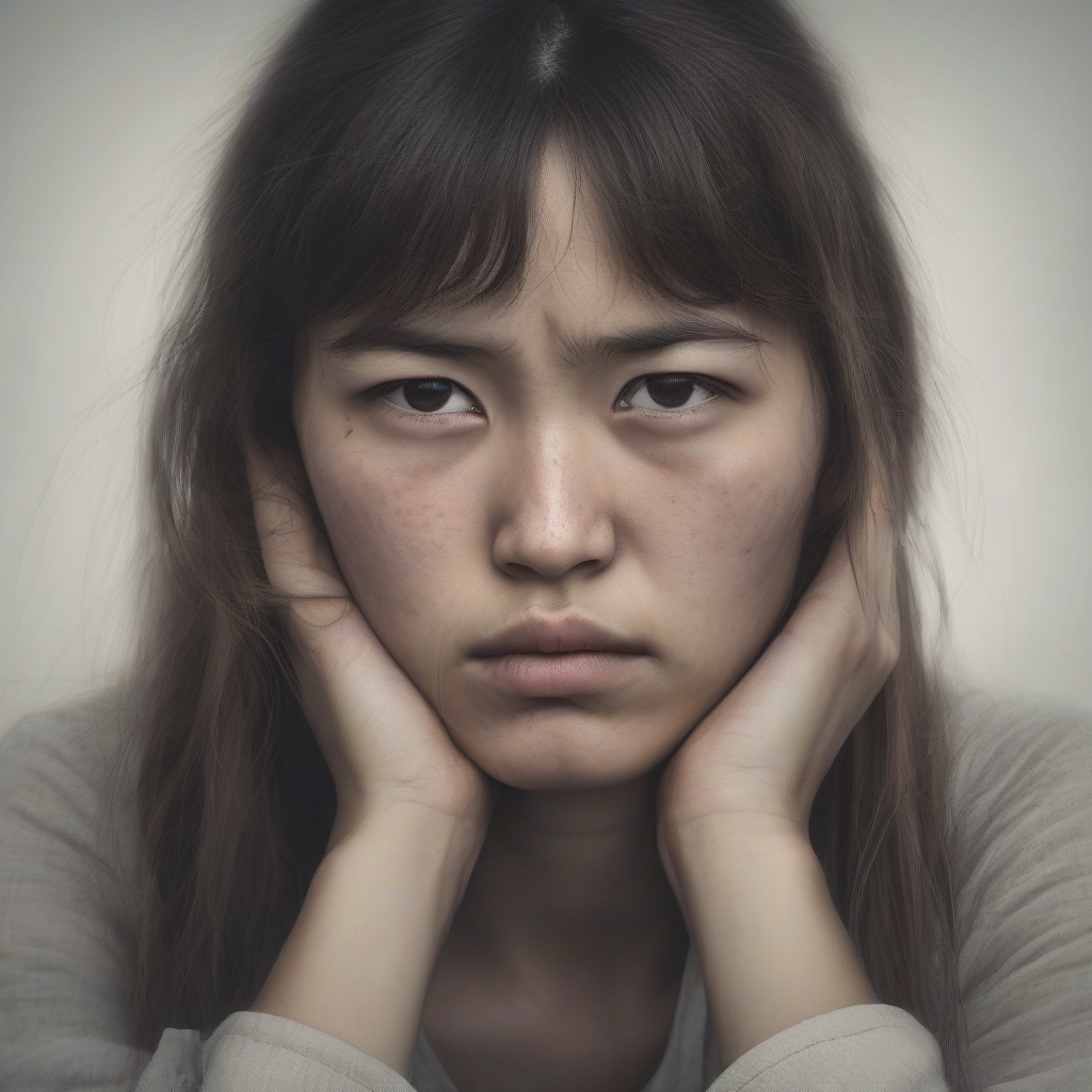 french mongolian young woman sad by 免费AI图像生成工具 | AIGAZOU