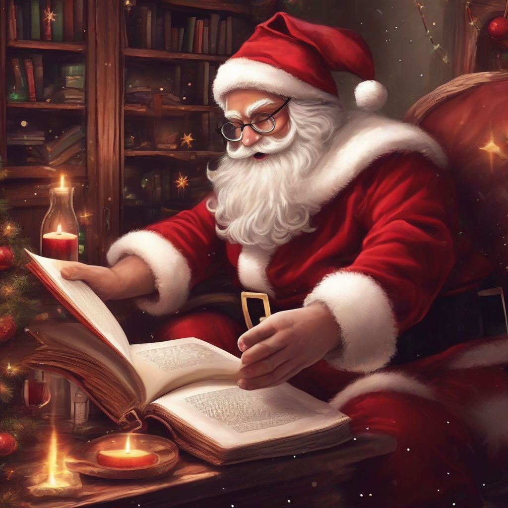 a santa reading with mulled wine by मुफ्त एआई छवि जनरेटर - बिना लॉगिन के✨ | AIGAZOU