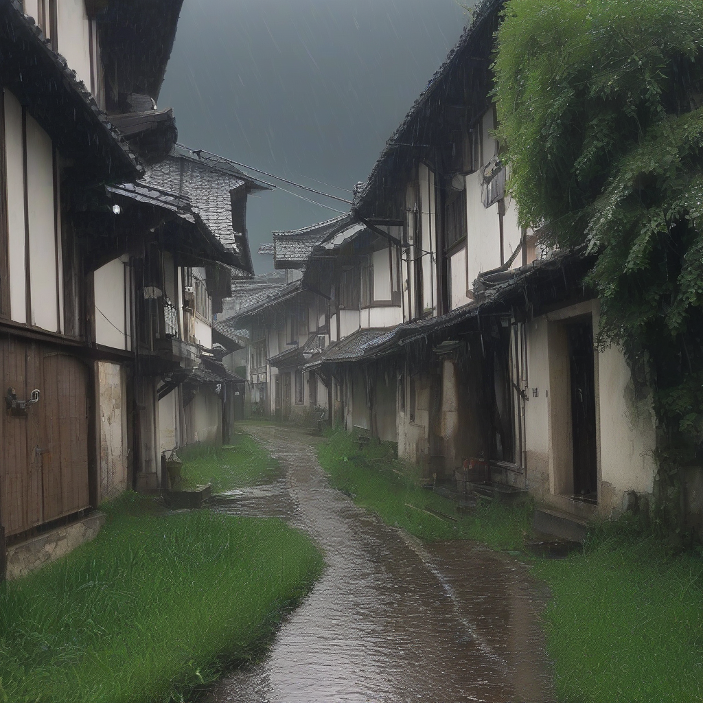 deep grass and trees in the old village by मुफ्त एआई छवि जनरेटर - बिना लॉगिन के✨ | AIGAZOU