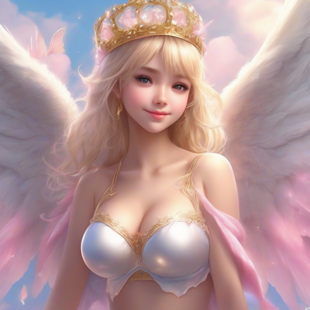 beautiful teenage angel with translucent wings by Générateur d'images par IA gratuit - Aucune connexion nécessaire✨ | AIGAZOU