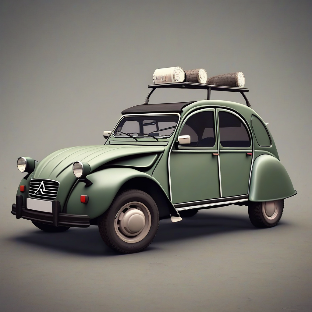 realistic photo of a 2cv with a flat tire by मुफ्त एआई छवि जनरेटर - बिना लॉगिन के✨ | AIGAZOU