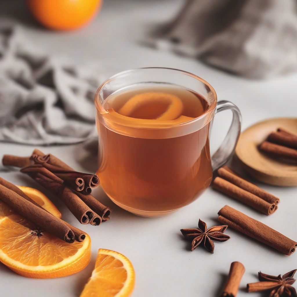 a cinnamon orange hot tea by मुफ्त एआई छवि जनरेटर - बिना लॉगिन के✨ | AIGAZOU