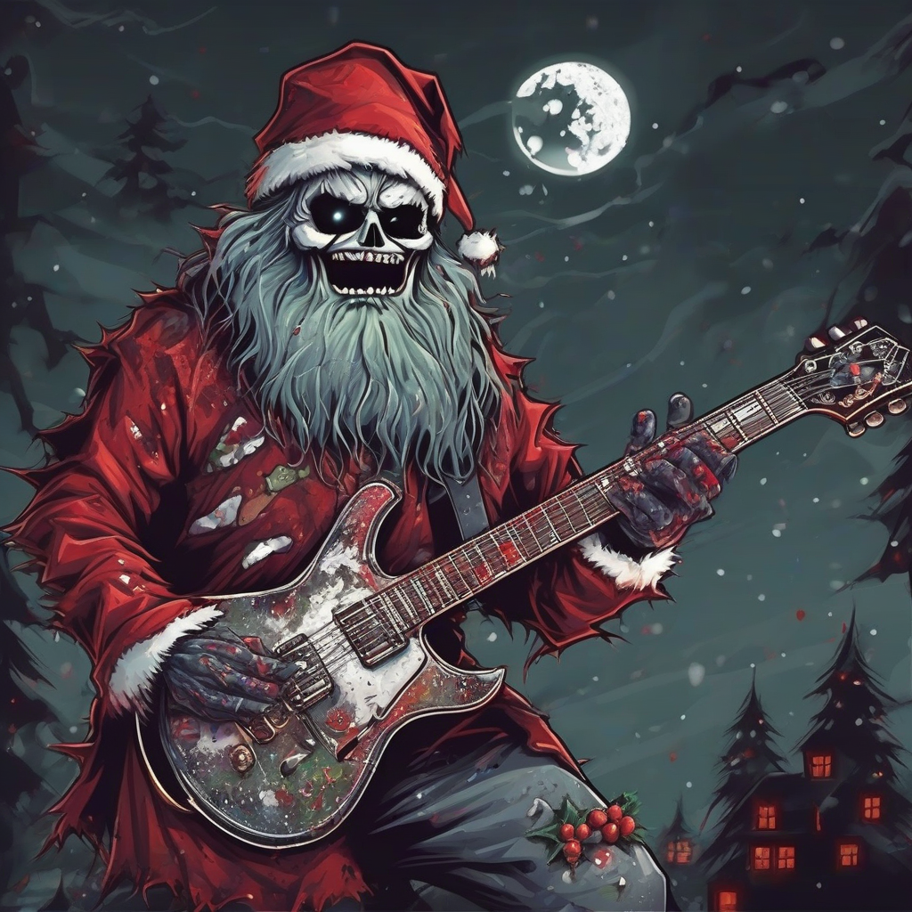 santa claus heavy metal guitar xmas zombie by मुफ्त एआई छवि जनरेटर - बिना लॉगिन के✨ | AIGAZOU